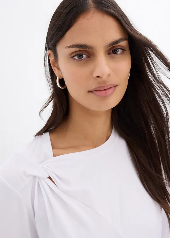 T-shirt avec d&eacute;tail n&oelig;ud, bonprix