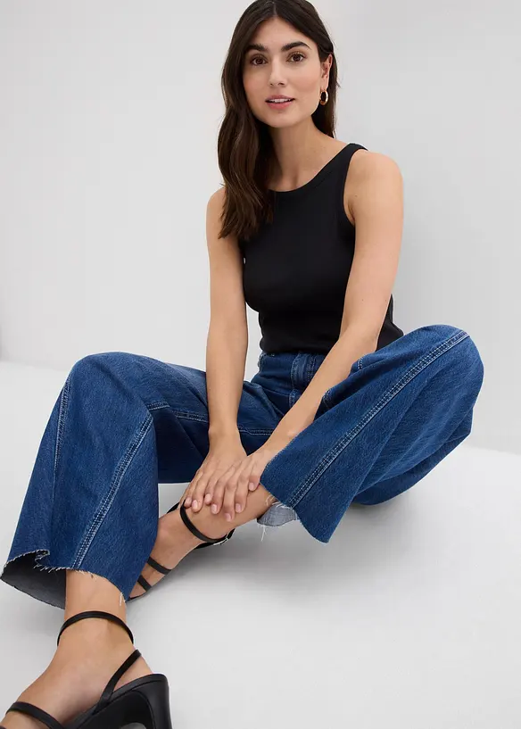 Jean balloon, taille haute, ultra-doux, bonprix