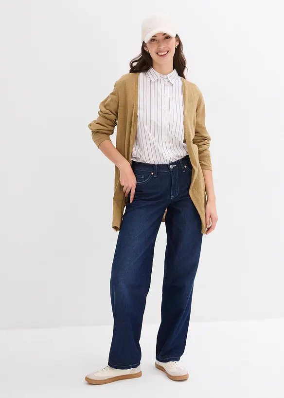 Gilet en maille 100% coton flammé, bonprix