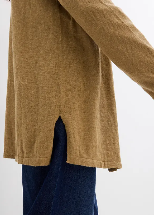 Gilet en maille 100% coton flammé, bonprix