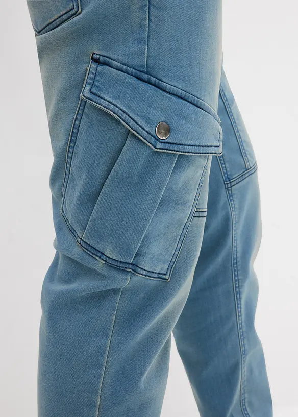 Jean jogger droit avec poches cargo, Regular, bonprix