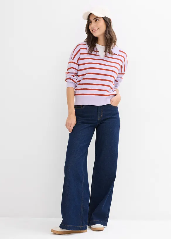 Pull rayé en viscose mélangée, bonprix