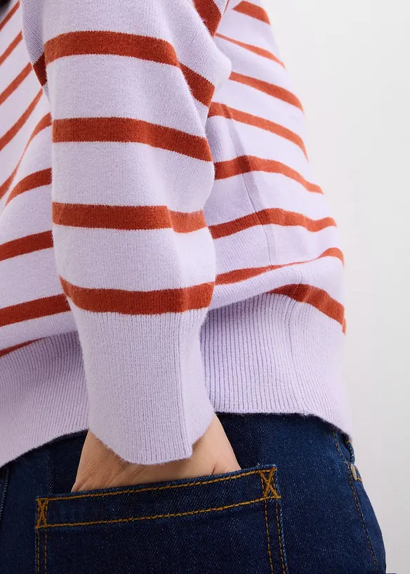 Pull rayé en viscose mélangée, bonprix