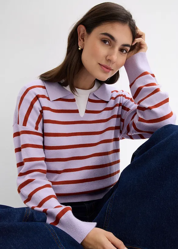 Pull rayé en viscose mélangée, bonprix