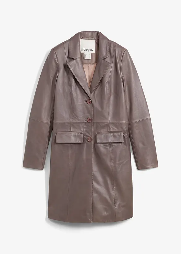 Manteau court en cuir d’agneau nappa, bonprix