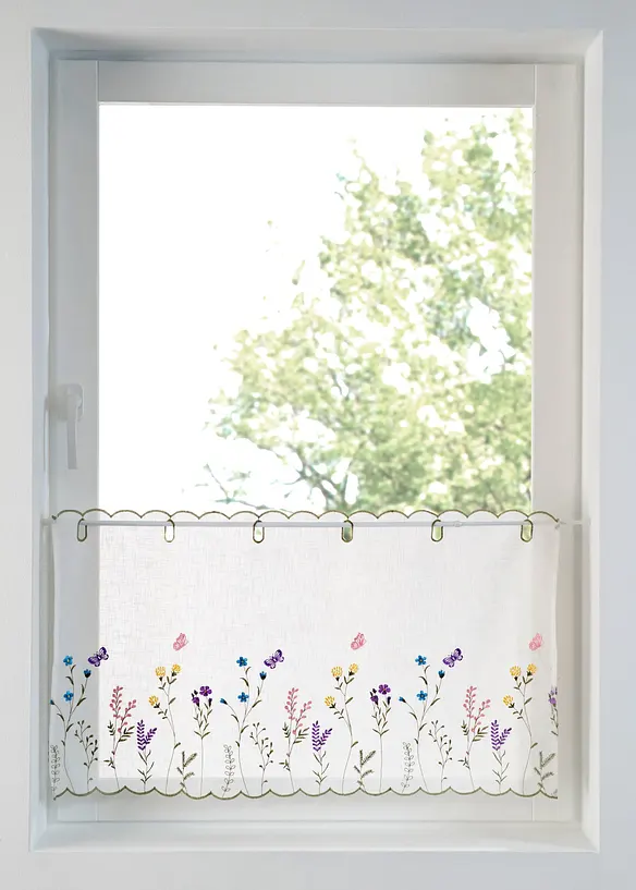 Brise-bise &agrave; broderies florales, bonprix