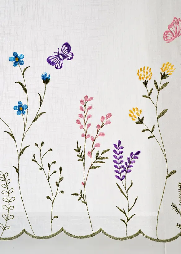 Brise-bise &agrave; broderies florales, bonprix