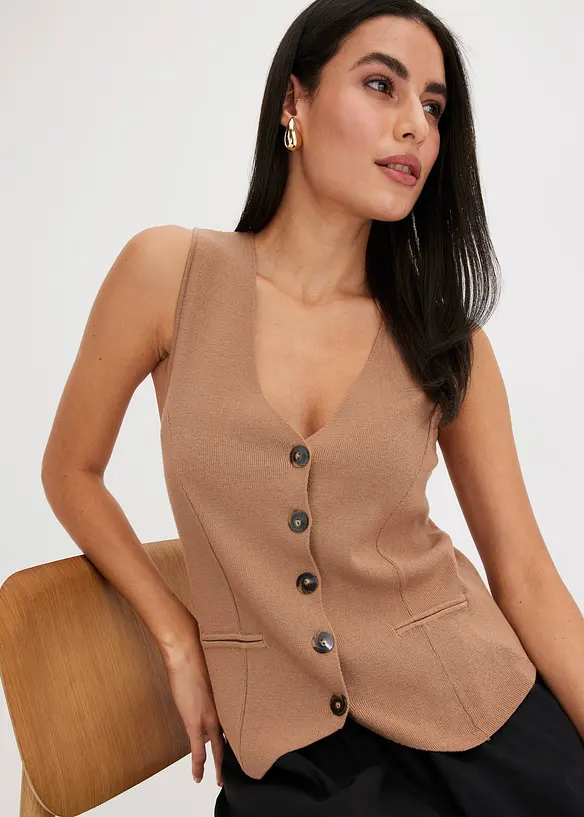 Gilet sans manches en maille, bonprix