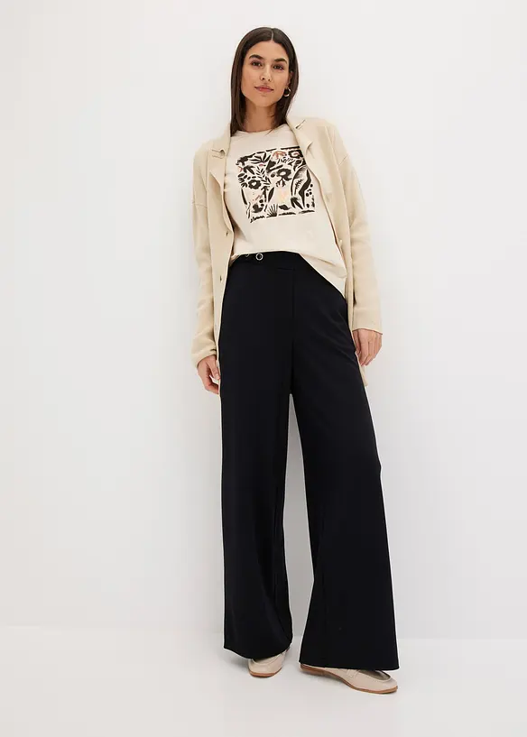 T-shirt manches longues en coton extensible, bonprix