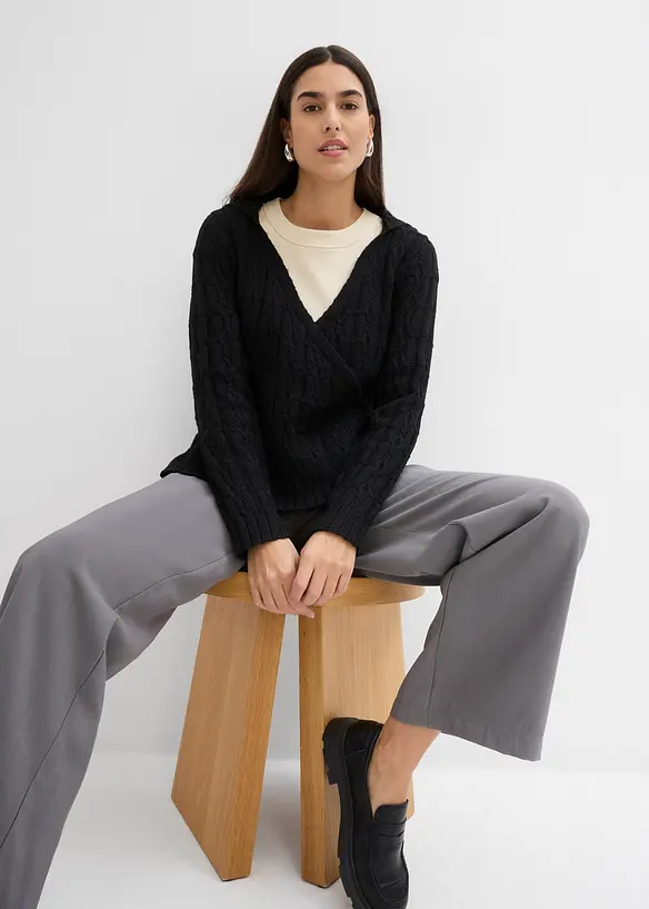 Pull à capuche et base asymétrique, bonprix