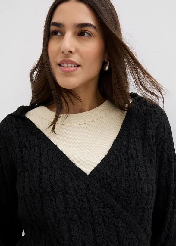 Pull à capuche et base asymétrique, bonprix