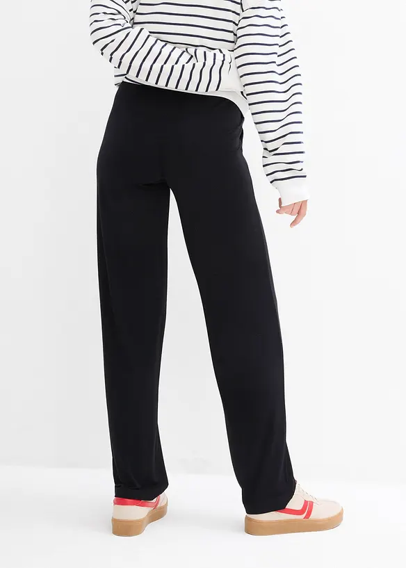 Pantalon de grossesse en jersey, ceinture smock&eacute;e, coupe droite, bonprix