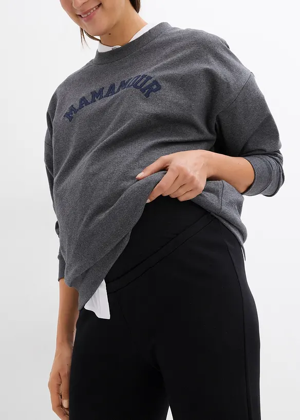 Pantalon de grossesse en jersey milano, jambes légèrement évasées, bonprix