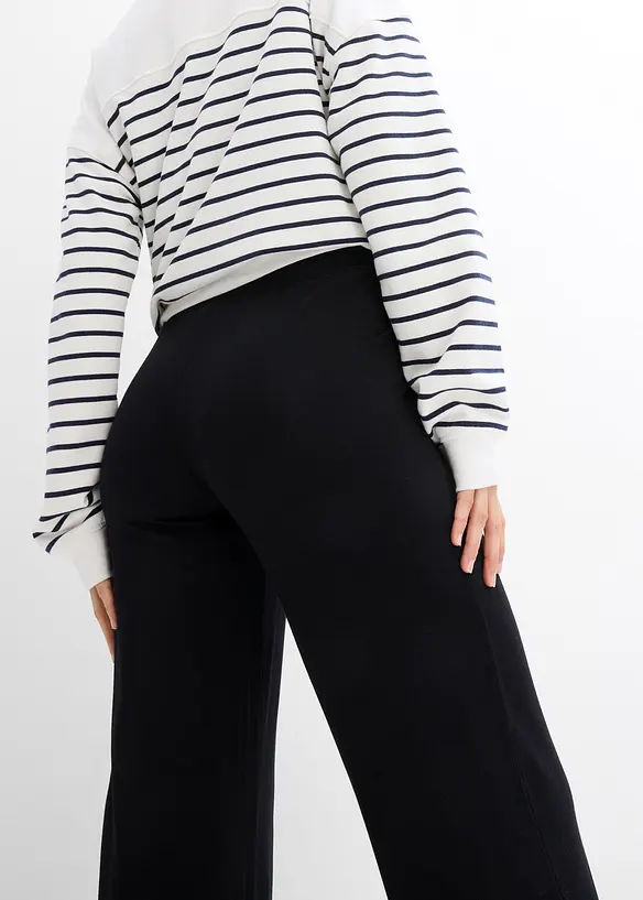 Pantalon de grossesse en jersey, ceinture smock&eacute;e, coupe droite, bonprix