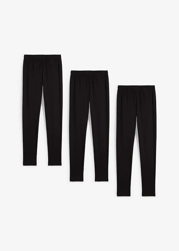 Lot de 3 leggings en coton extensible, bonprix