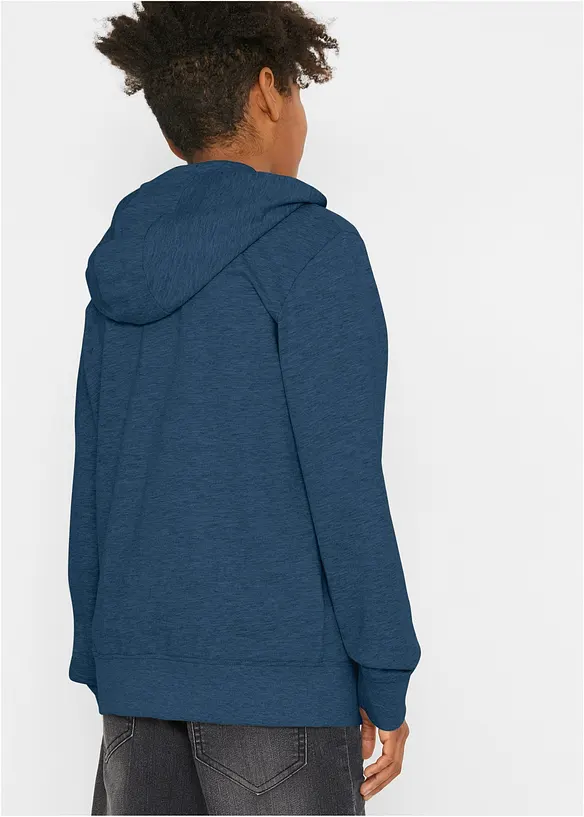 Sweat zippé à capuche, 100% coton, bonprix
