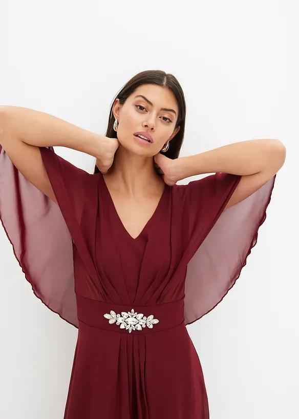 Robe en crêpe avec application de strass, bonprix