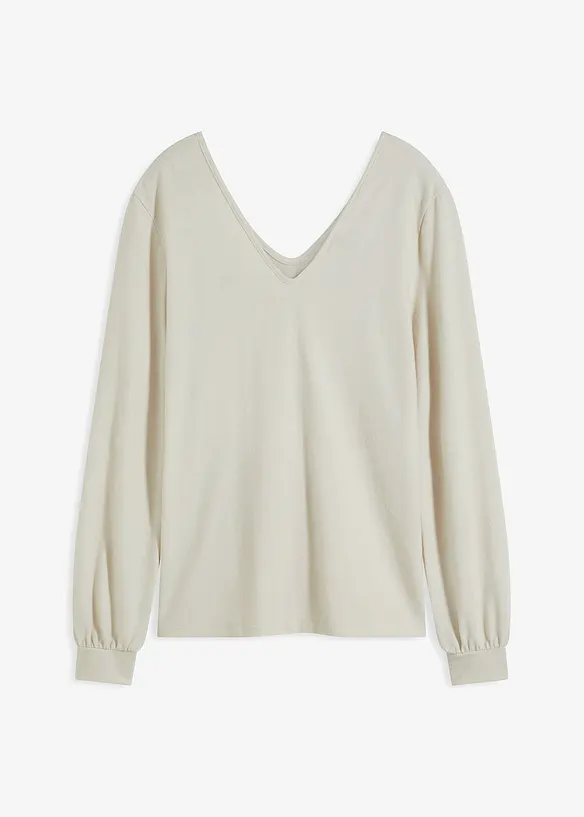 T-shirt polaire douillet revêtu de perles, bonprix