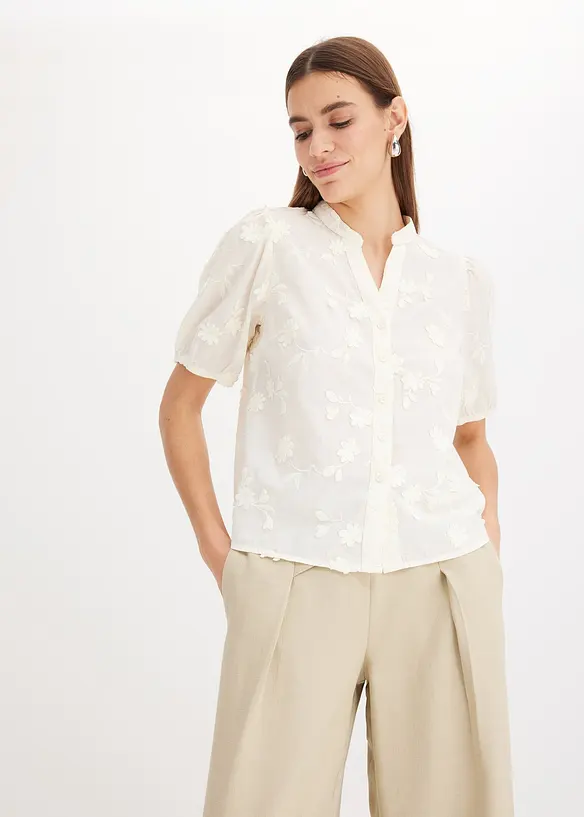 Chemisier manches courtes, 100% coton, bonprix