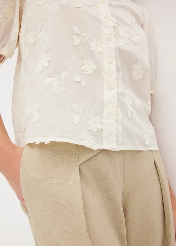 Chemisier manches courtes, 100% coton, bonprix