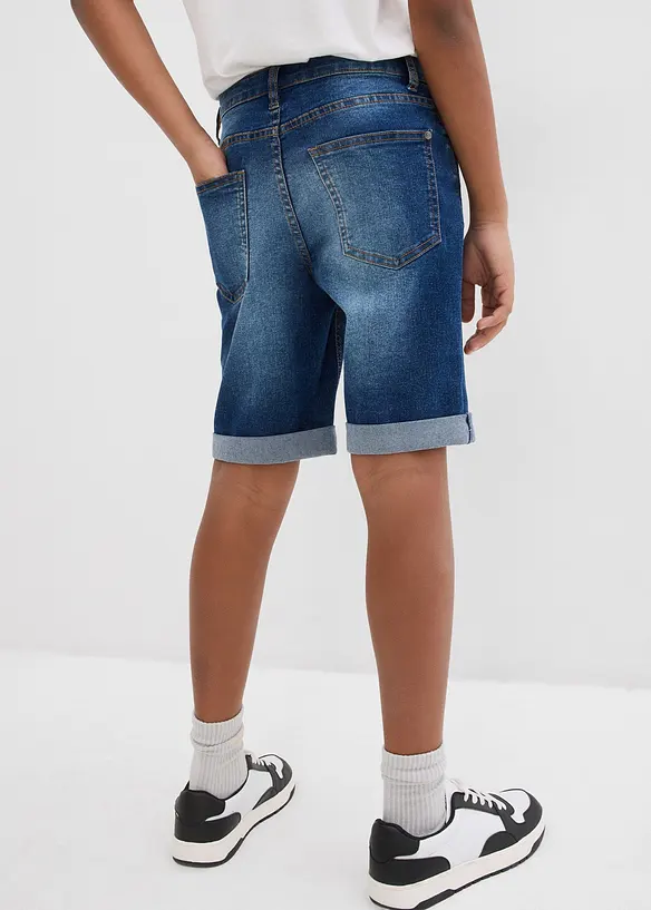 Bermuda en jean extensible &agrave; taille r&eacute;glable, slim, bonprix