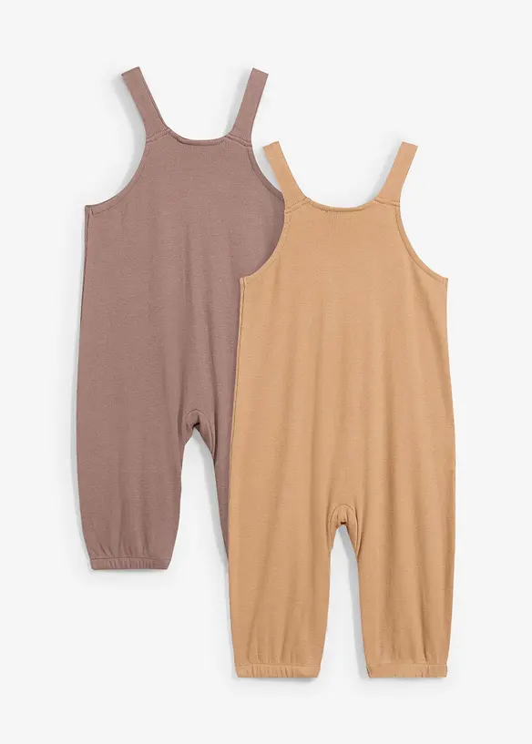 Lot de 2 salopettes bébé en coton, bonprix