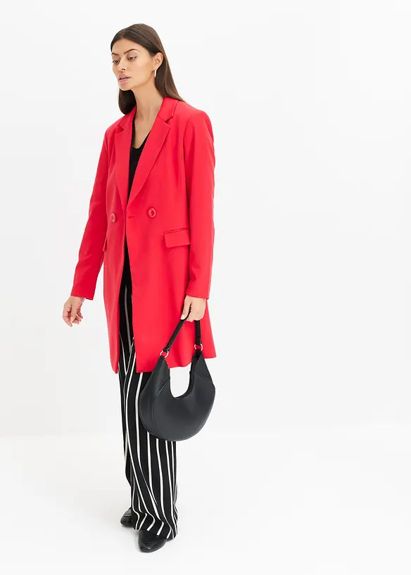 Pull manches courtes côtelé en viscose mélangée, bonprix