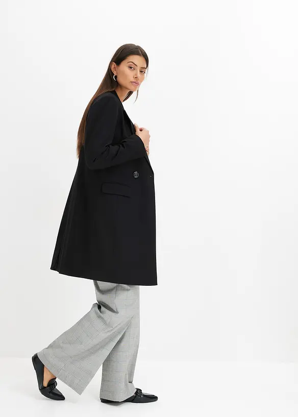 Blazer long à col V, manches longues, bonprix