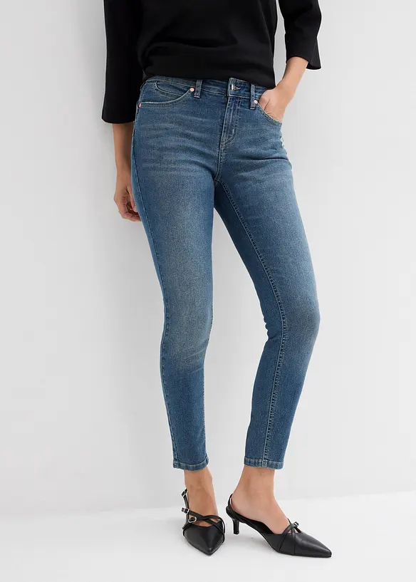 Jean skinny taille mi-haute, extensible, bonprix