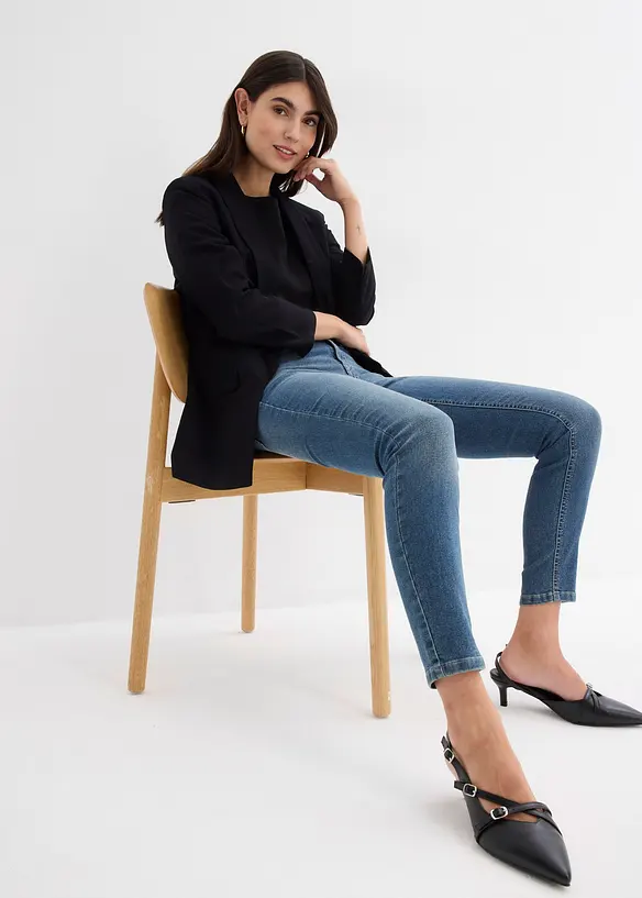 Jean skinny taille mi-haute, extensible, bonprix