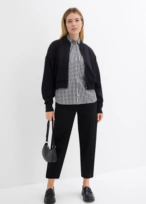 Pantalon à enfiler en coton élastiqué, bonprix