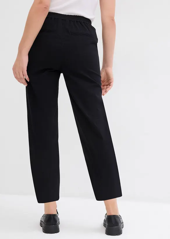 Pantalon à enfiler en coton élastiqué, bonprix