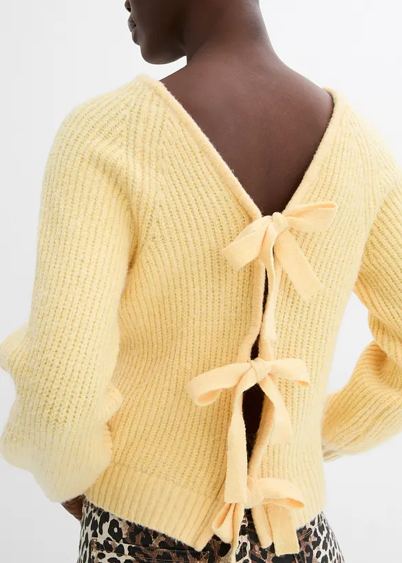 Gilet en maille réversible avec nœuds, bonprix