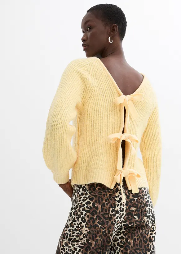 Gilet en maille réversible avec nœuds, bonprix