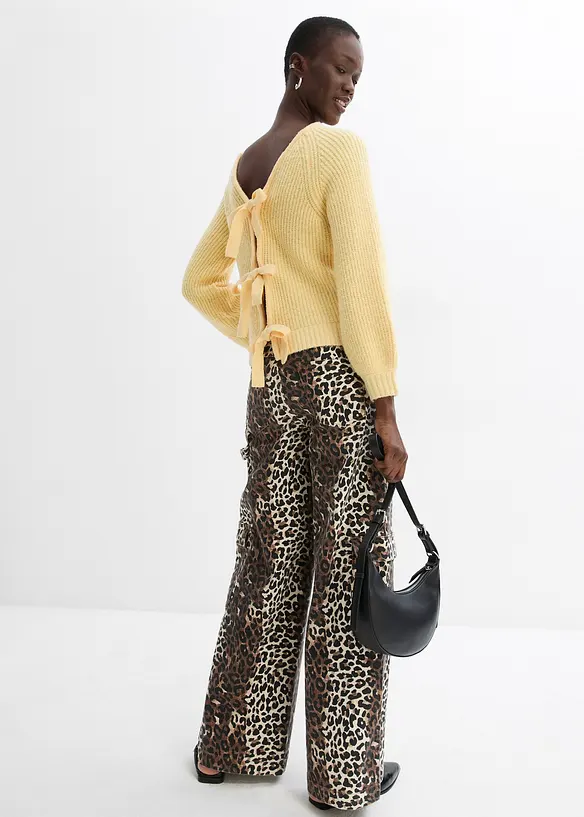 Gilet en maille réversible avec nœuds, bonprix