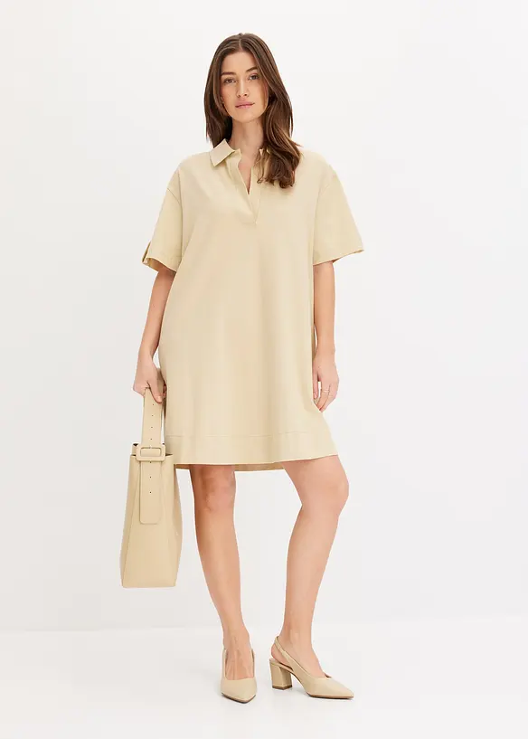 Robe-chemise en matière élastique, bonprix