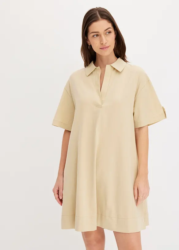 Robe-chemise en matière élastique, bonprix