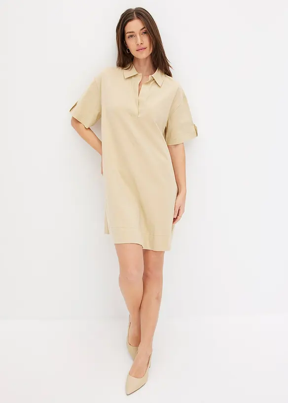 Robe-chemise en matière élastique, bonprix