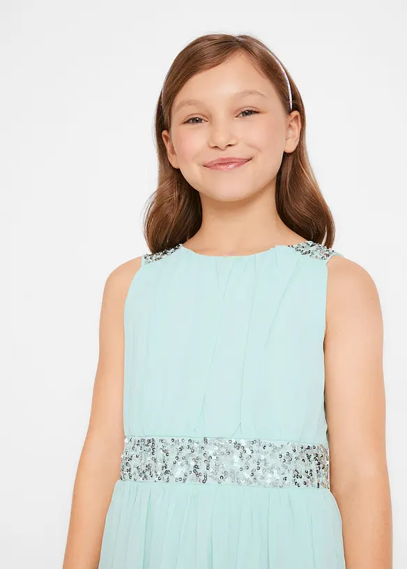 Robe en mousseline avec ceinture ornée de sequins, bonprix