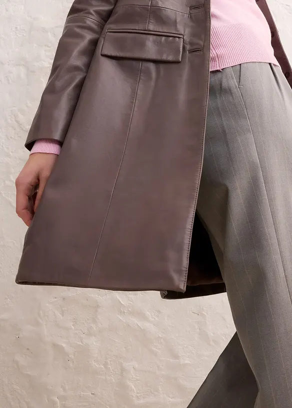 Manteau court en cuir d’agneau nappa, bonprix