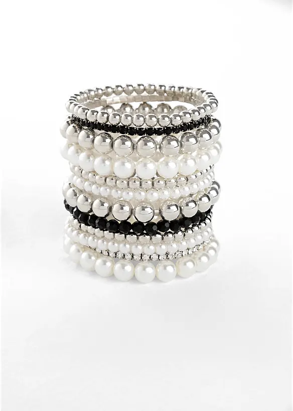 Set de bracelets (ens. 12 pces) en perles artificielles, bonprix