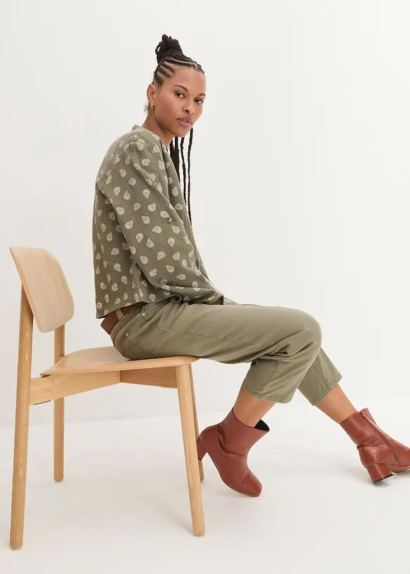 Blouse oversize en gaze de coton légère, bonprix