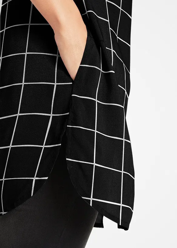 Chemisier long à carreaux, avec poches, bonprix
