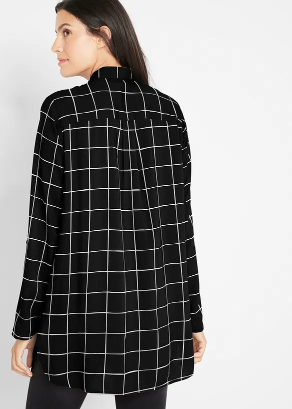 Chemisier long à carreaux, avec poches, bonprix