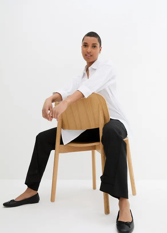 Pantalon en bengaline extensible à taille élastiquée, bonprix