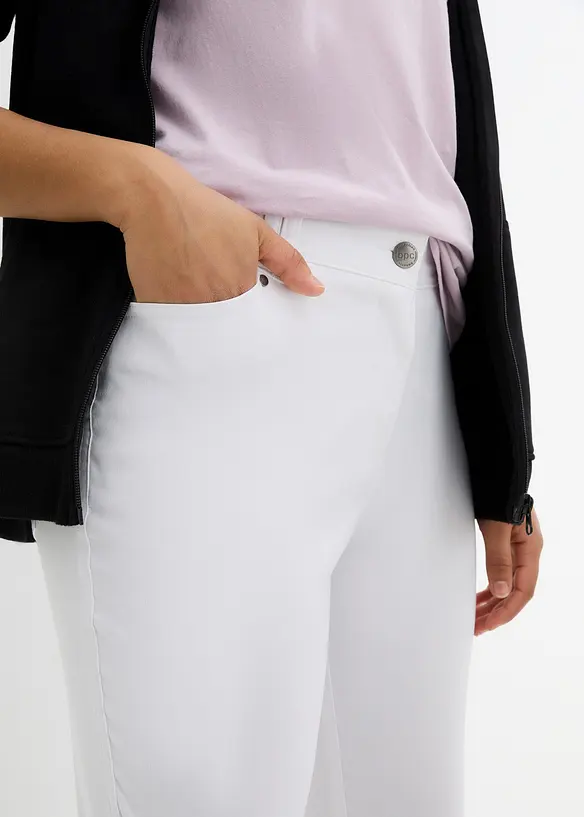 Pantalon droit extensible en bengaline, taille &eacute;lastiqu&eacute;e, bonprix