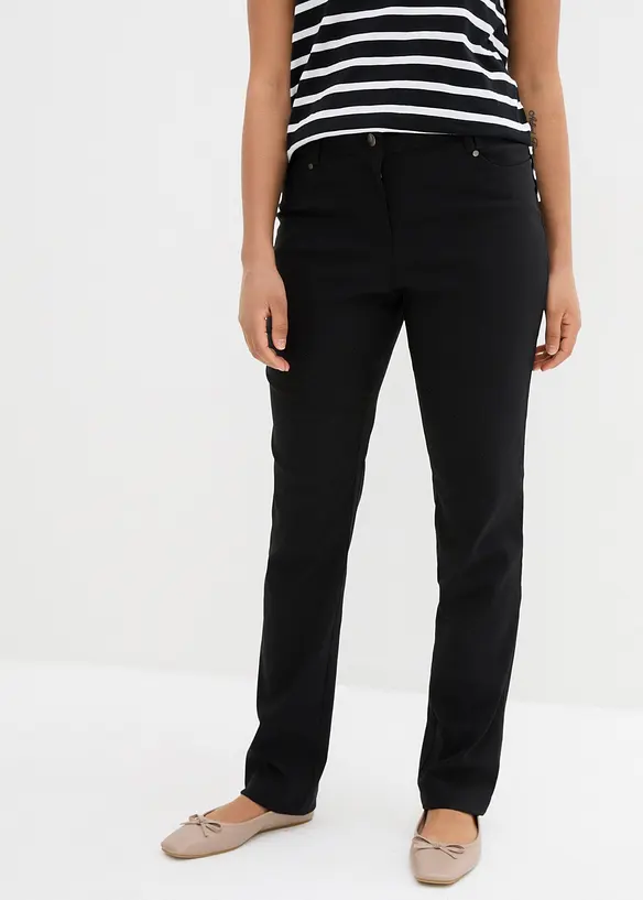 Pantalon droit extensible en bengaline, taille élastiquée, bonprix