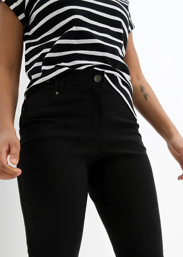 Pantalon droit extensible en bengaline, taille élastiquée, bonprix