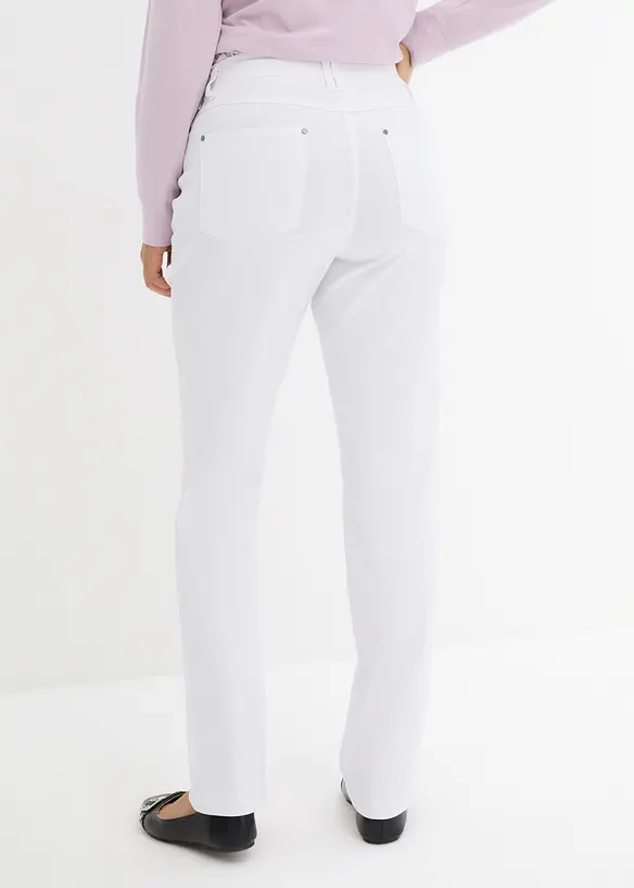 Pantalon droit extensible en bengaline, taille &eacute;lastiqu&eacute;e, bonprix