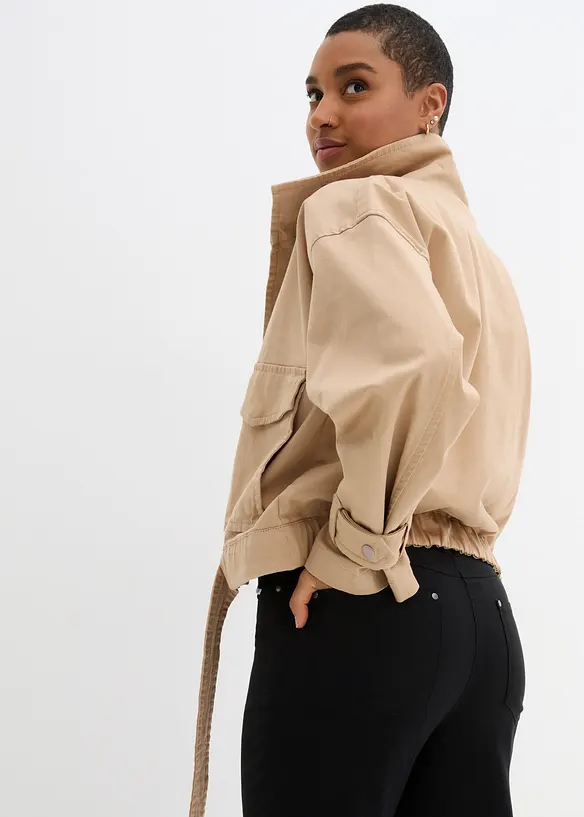 Pantalon droit extensible en bengaline, taille élastiquée, bonprix